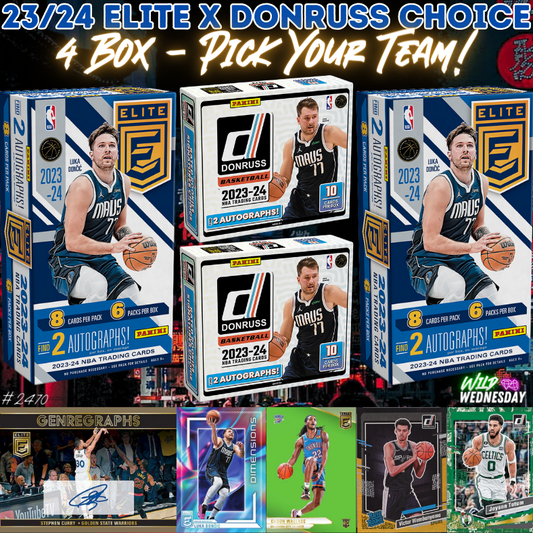 Break 2470 - NBA 23/24 Elite Hobby x Donruss Choice 4 Box - Pick Your Team!