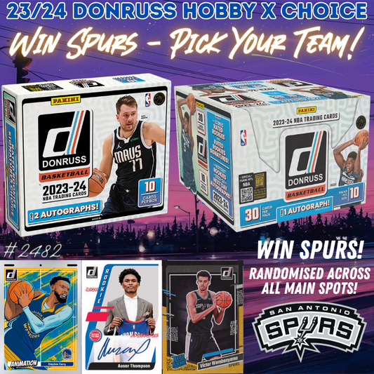 Break 2482 - NBA 23/24 Donruss Hobby x Choice 2 Box - WIN THE SPURS Pick Your Team!