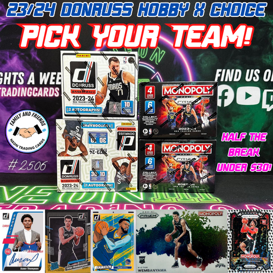 Break 2506 - NBA 23/24 Donruss Hobby x Choice 4 Box Value - Pick Your Team!