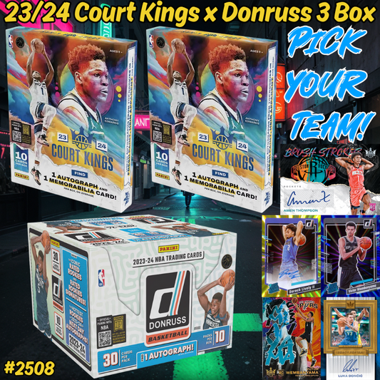 Break 2508 - NBA 23/24 Court Kings x Donruss 3 Box - Pick Your Team!