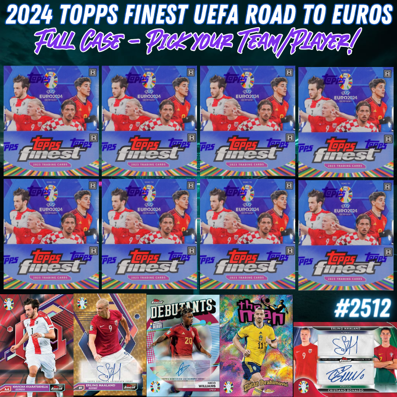 Break 2512 - 2024 Topps UEFA Finest Road to Euros Hobby - FULL CASE - Pick Your Team