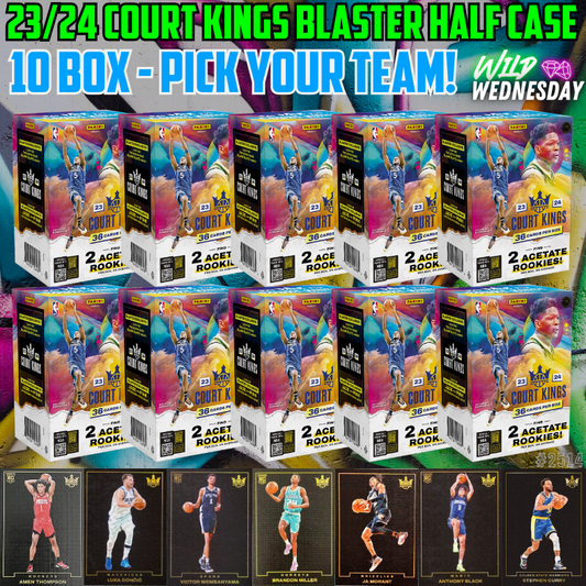 Break 2514 - NBA 23/24 Court Kings Blaster 10 Box HALF CASE - Pick Your Team!