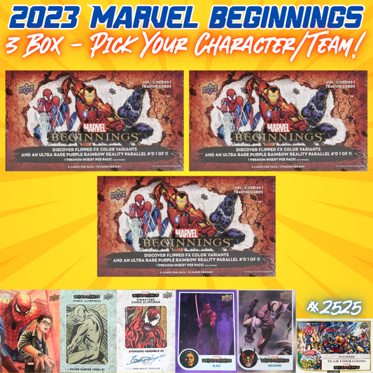 Break 2525 - 2023 Marvel Beginnings - 3 Box - Pick Your Character/Team!