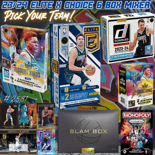 Break 2531 - 23/24 NBA 6 Box Pick Your Team Mixer ft Elite, Court Kings, Prizm, Choice & Slam!