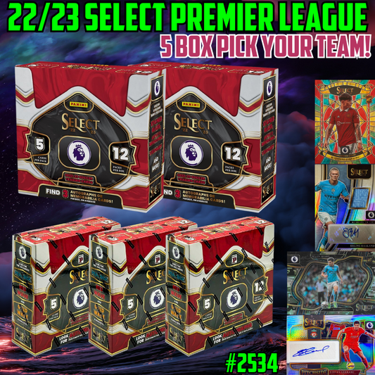 Break 2534 - 22/23 EPL Select Hobby x Tmall 5 Box - Pick Your Team/Player!