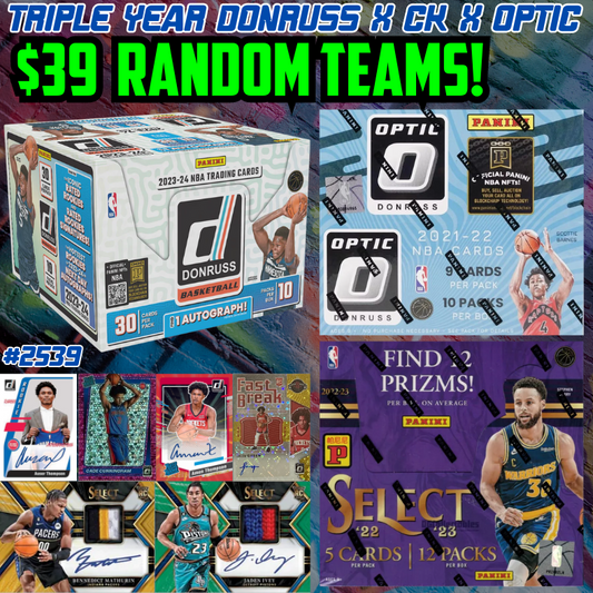 Break 2539 - NBA Triple Year Donruss x Select x Optic - $39 Random Teams!