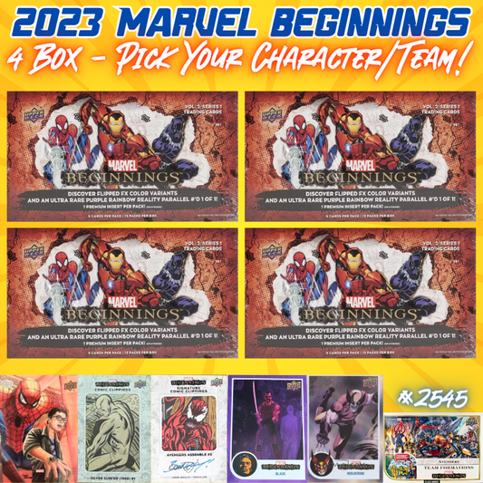 Break 2545 - 2023 Marvel Beginnings - 4 Box - Pick Your Character/Team!