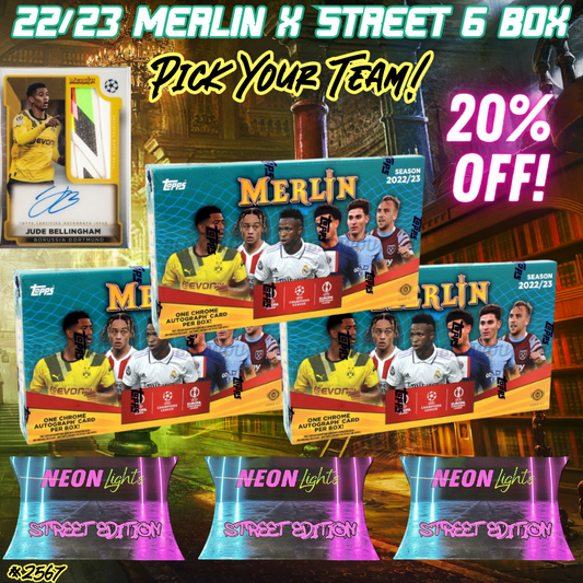 Break 2567 - 22/23 Merlin Hobby x Street Edition 6 Box - Pick Your Team!