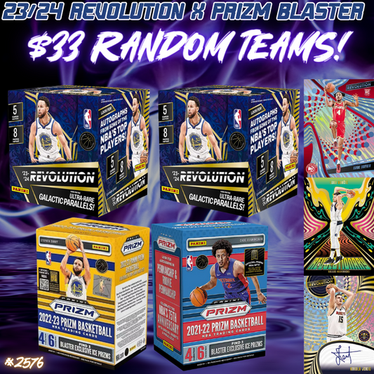 Break 2576 - NBA 23/24 Revolution Hobby x Prizm Blaster 4 Box - $33 Random Teams!