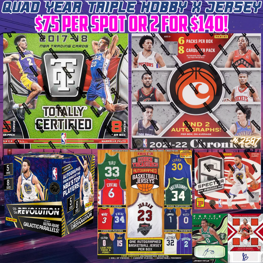 Break 2587- NBA Quad Year Triple Hobby Mixer ft Signed Jersey - $75 a spot!