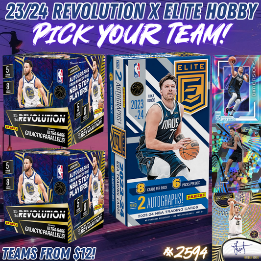 Break 2594 - NBA 23/24 Elite Hobby x Revolution Hobby 3 Box - Pick Your Team!