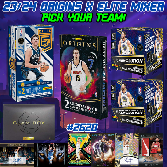 Break 2620 - 23/24 Panini Origins, Elite & Revo Hobby Mixer - Pick Your Team!