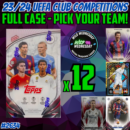 Break 2634 - 23/24 Topps UEFA Club Competitions Hobby - FULL CASE - 12 BOX - Pick Your Team!