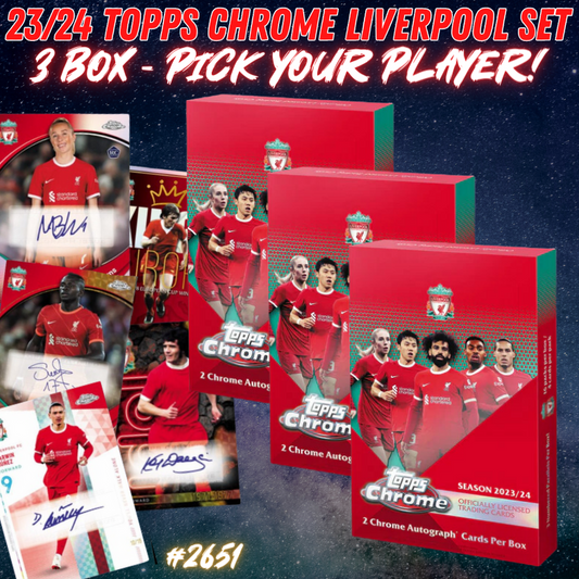 Break 2651 - 23/24 Topps Chrome Liverpool Set - 3 Box - Pick Your Player