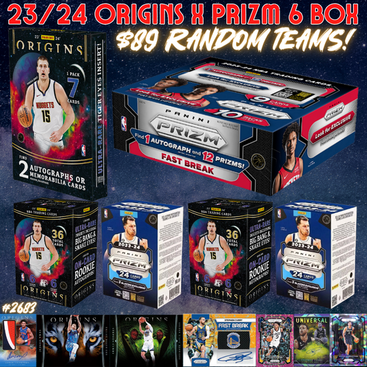 Break 2683 - NBA 23/24 Triple Origins x Triple Prizm 6 Box - $89 Random Teams!