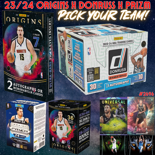 Break 2696 - NBA 23/24 Origins x Donruss x Prizm 4 Box - Pick Your Team!