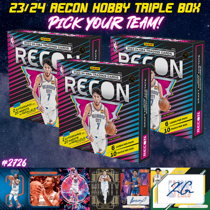 Break 2726 - NBA 23/24 Recon Hobby 3 Box - Pick Your Team!