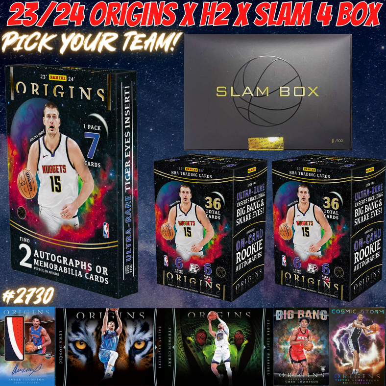 Break 2730 - NBA 23/24 Origins Hobby x H2 x Slam 4 Box - Pick Your Team!