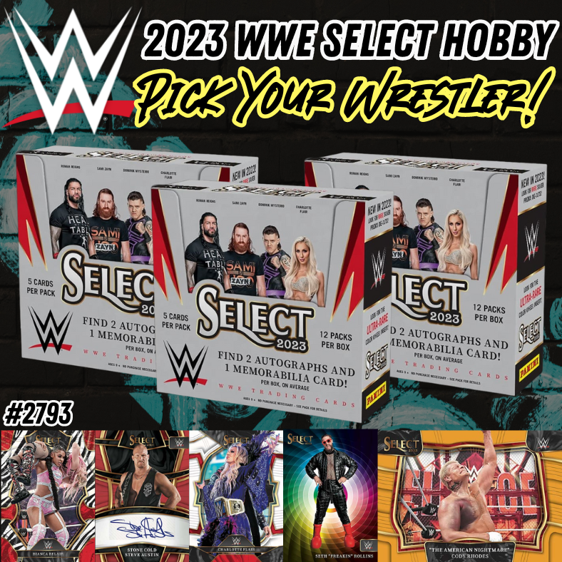 Break 2793 - 2023 WWE Select Hobby 3 Box - Pick Your Wrestler!