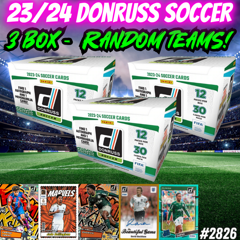 Break 2826 - 23/24 Donruss Soccer Hobby - 3 Box - Random Teams!