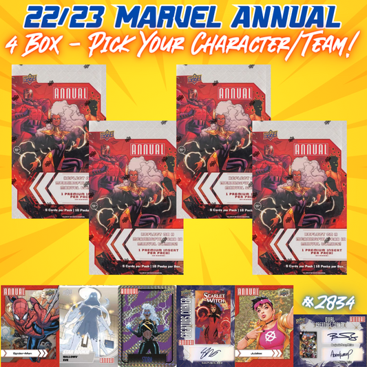 Break 2834 - 22/23 Marvel Annual - 4 Box - Pick Your Character/Team!