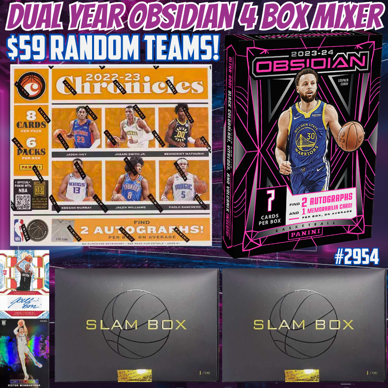 Break 2954 - NBA Dual Year Obsidian x Slam x Chronicles 4 Box - $59 Random Teams!