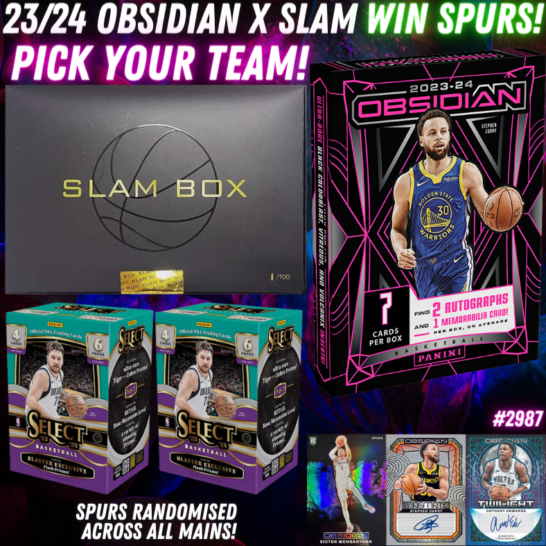 Break 2987 - NBA 23/24 Obsidian x Slam 4 Box - WIN SPURS - Pick Your Team!