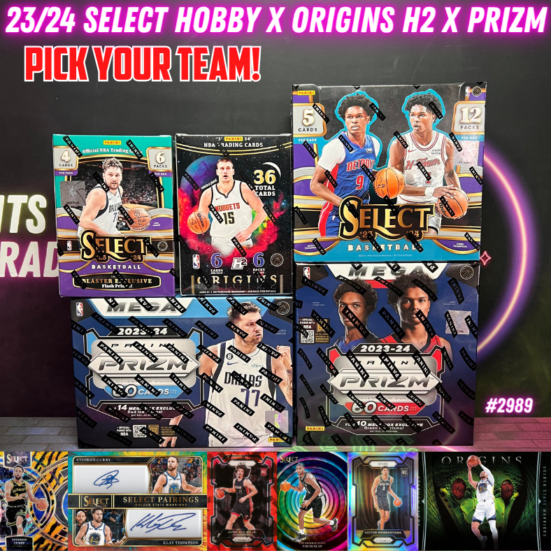 Break 2989 - NBA 23/24 Select Hobby x Origins H2 x Prizm Mixer - Pick Your Team!