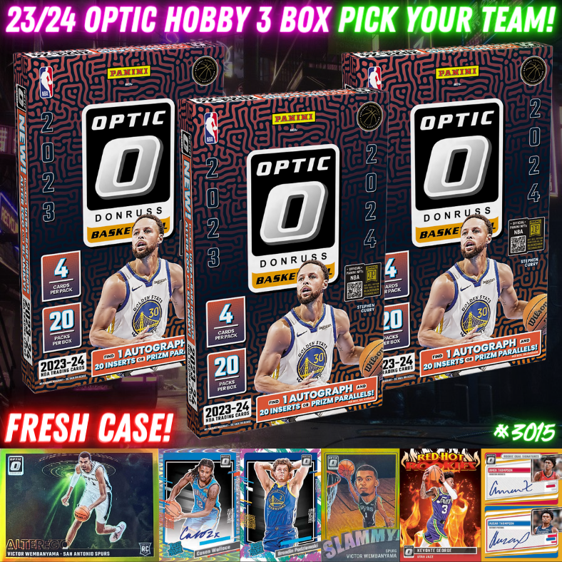 Break 3015 - NBA 23/24 Optic Hobby 3 Box - Pick Your Team!