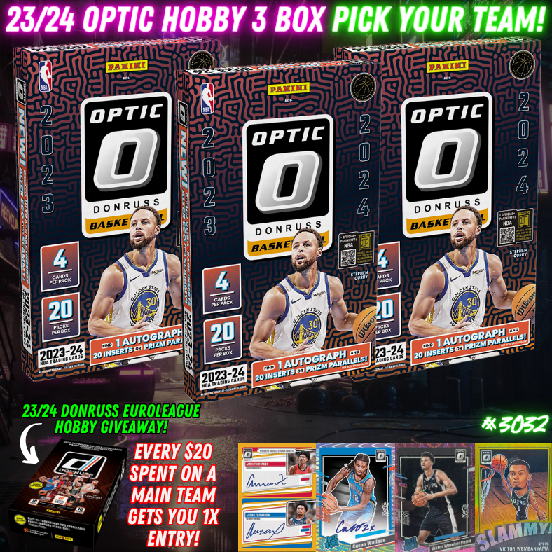 Break 3032 - NBA 23/24 Optic Hobby 3 Box - Pick Your Team!