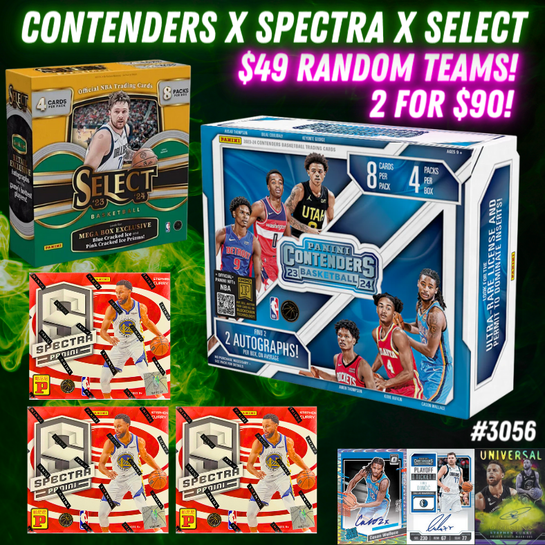 Break 3056 - NBA 23/24 Contenders Hobby x Spectra x Select - $49 Random Teams!