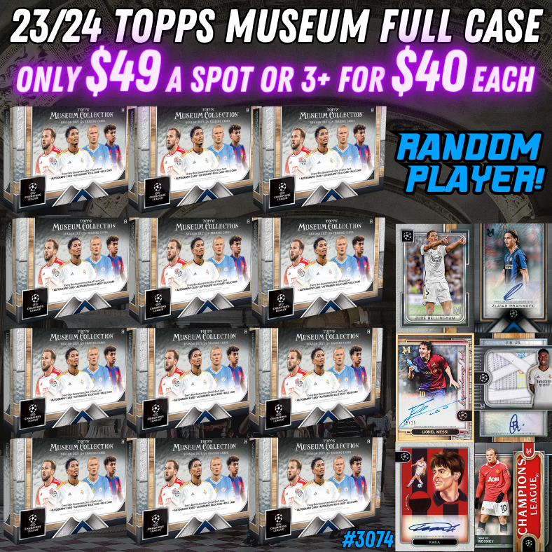 Break 3074 - 23/24 Topps UEFA Club Comp Museum Collection FULL CASE - Random Player!