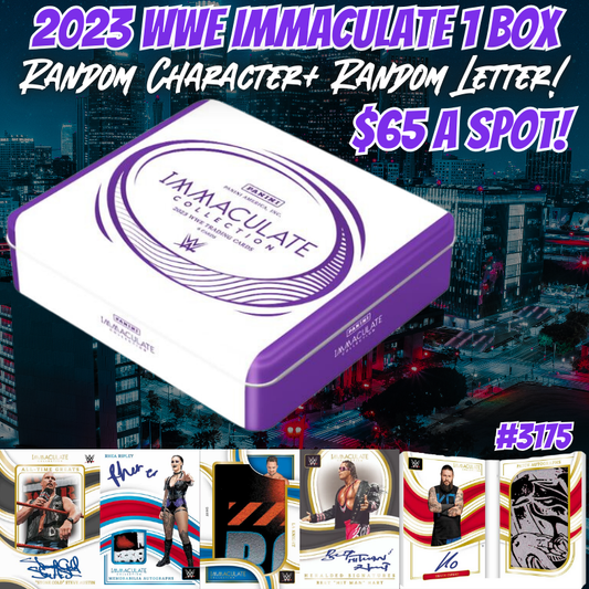 Break 3175 - 2023 WWE Immaculate Hobby - $65 Random Wrestler & Random Letter!