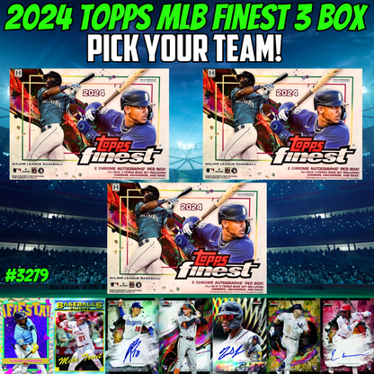 Break 3355 - 2024 Topps MLB Finest Baseball Hobby - 3 Box - Pick Your Team!