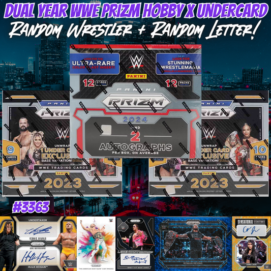 Break 3363 - Dual Year WWE Prizm Hobby x Undercard 3 Box - $69 Random Wrestler + Random Letter!