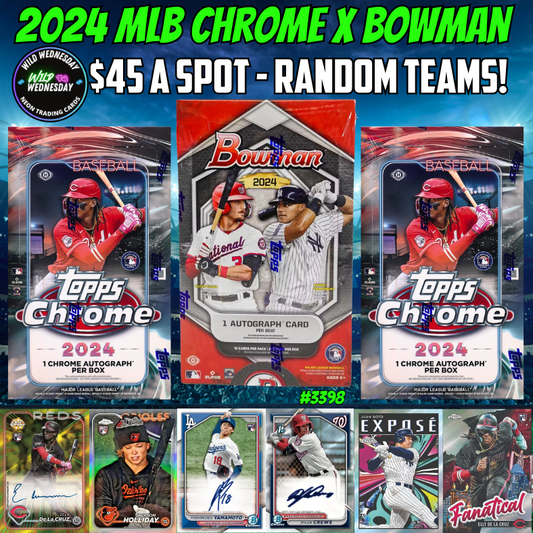 Break 3398 - 2024 MLB Chrome x Bowman Hobby - 3 Box - Random Teams!