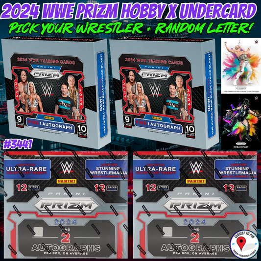 Break 3441 - 2024 WWE Prizm Hobby x Undercard 4 Box - Pick Your Wrestler + Random Letter!