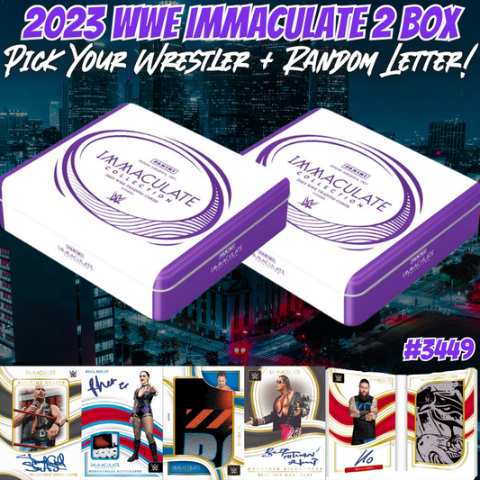 Break 3449 - 2023 WWE Immaculate Hobby 2 Box - Pick Your Wrestler + Random Letter!