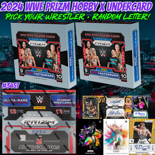 Break 3457 - 2024 WWE Prizm Hobby x Undercard 3 Box - Pick Your Wrestler + Random Letter!