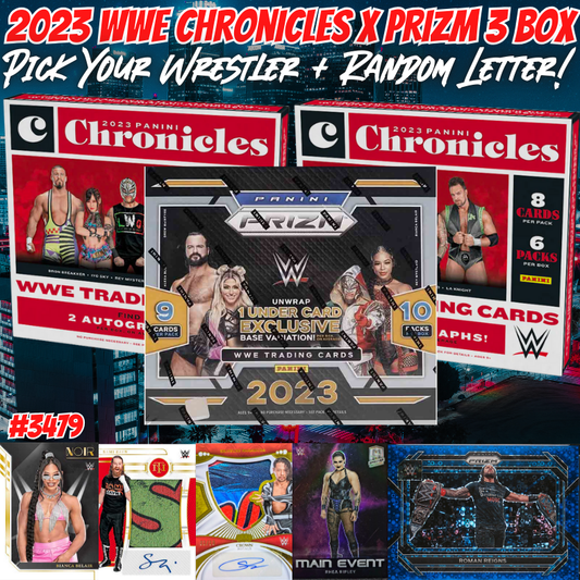 Break 3479 - 2023 WWE Chronicles Hobby x Prizm Undercard - Pick Your Wrestler + Random Letter!