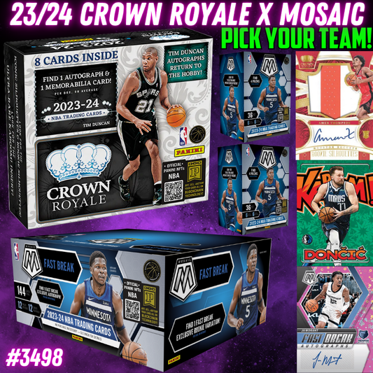 Break 3498 - NBA 23/24 Crown Royale x Mosaic Fast Break 4 Box - Pick Your Team!