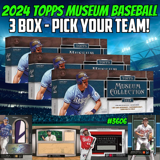 Break 3606 - 2024 Topps Museum Collection Baseball - 3 Box - Pick Your Team