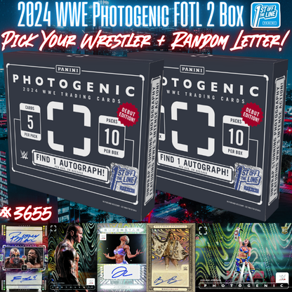 Break 3655 - 2024 WWE Photogenic FOTL 2 Box - Pick Your Superstar + Random Letter!