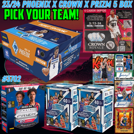 Break 3702 - NBA 23/24 Phoenix x Crown Royale x Prizm 5 Box - Pick Your Team!