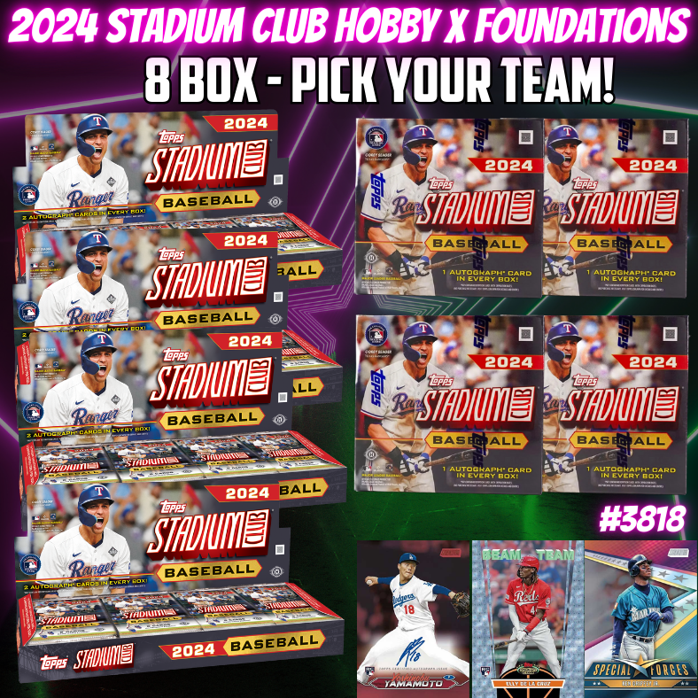 Break 3818 - NEW 2024 Topps MLB Stadium Club - Hobby x Foundations 8 Box - Pick Your Team!