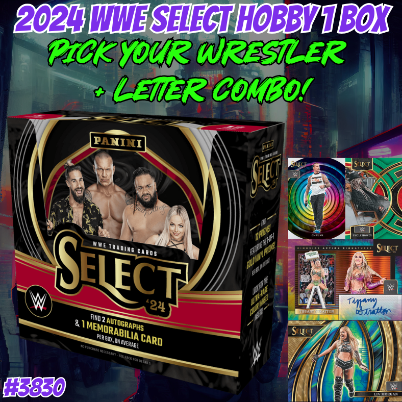 Break 3830 - 2024 WWE Select Hobby - Pick Your Superstar + Letter Combo!