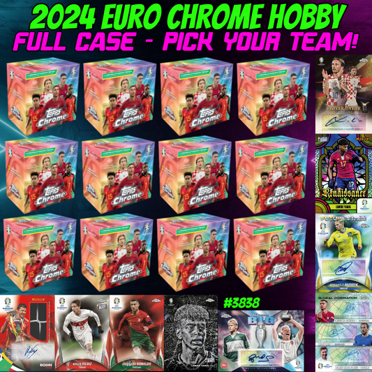 Break 3838 - 2024 Euro Chrome Hobby FULL CASE - 12 Boxes - Pick Your Team!