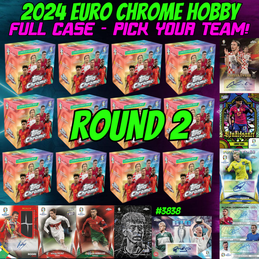 Break 3839 - 2024 Euro Chrome Hobby FULL CASE - 12 Boxes - Pick Your Team - ROUND 2