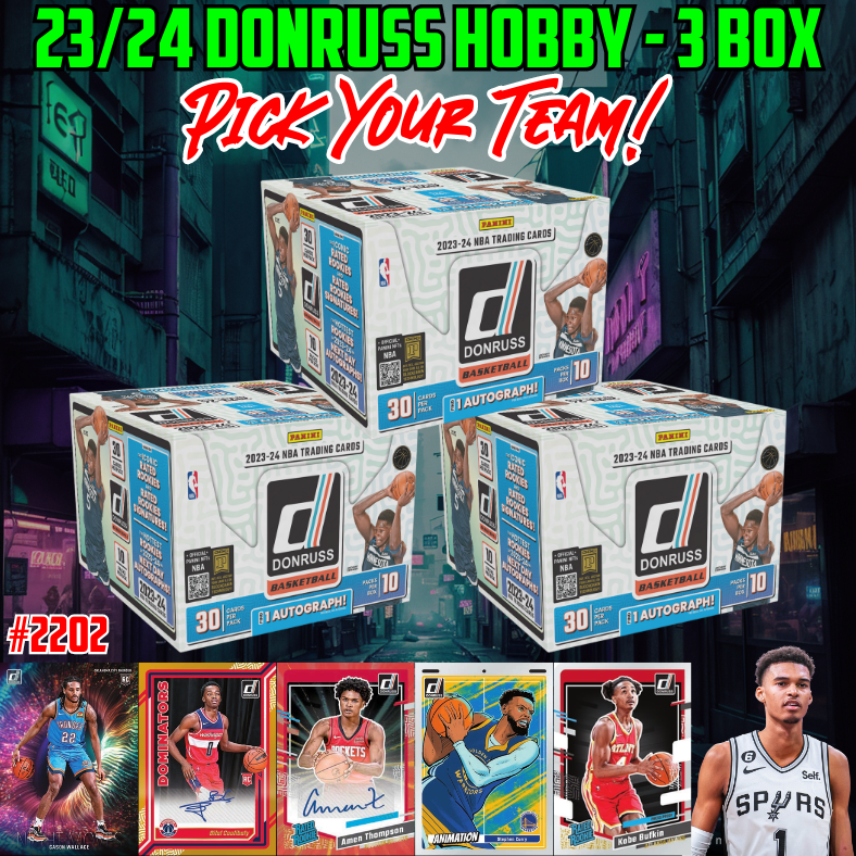 Break 2202 - NBA 23/24 Donruss Hobby 3 Box - Pick Your Team!