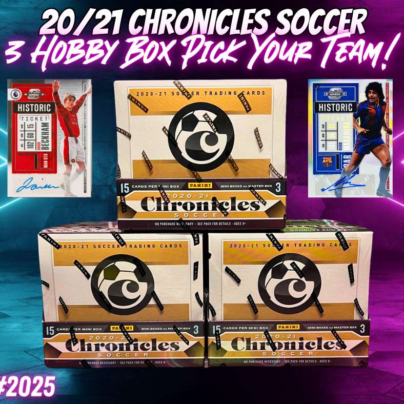 Break 2025 20/21 Panini Chronicles Soccer Hobby 3 Box Pick Your